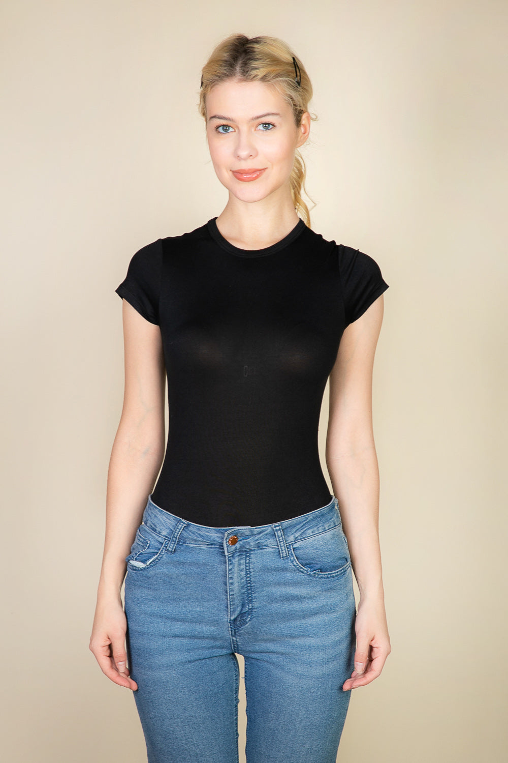 Short Sleeve Crew Neck Bodysuit