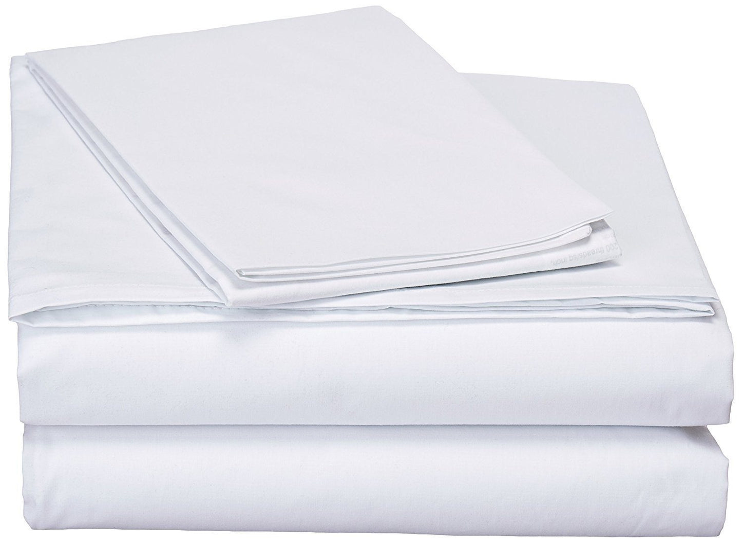 DaDa Bedding White Flat Sheet & Pillow Cases Set