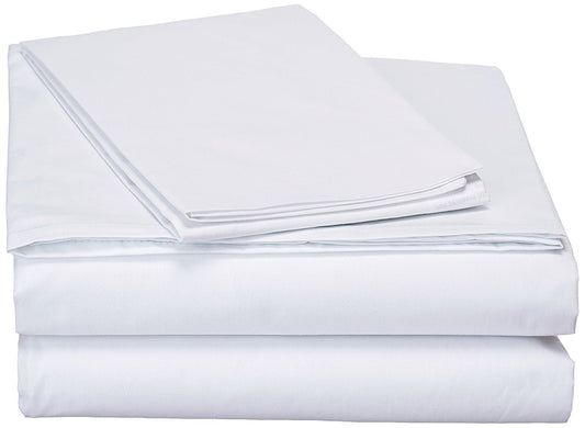 DaDa Bedding White Flat Sheet & Pillow Cases Set